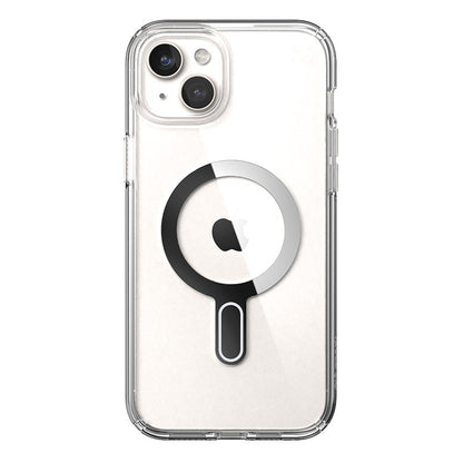 Speck Presidio Perfect-Clear ClickLock & Magsafe - iPhone 15 Plus / iPhone 14 Plus dėklas (Skaidrus / Chromo apdaila / Serene Silver)