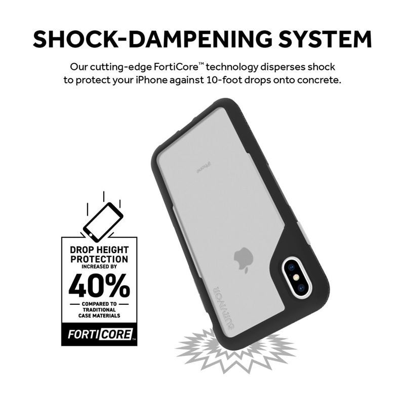 Griffin Survivor Endurance – dėklas, skirtas „iPhone Xs Max“ (skaidrus / pilkas)