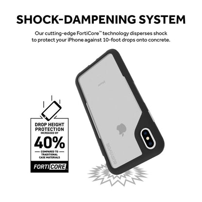 Griffin Survivor Endurance – dėklas, skirtas „iPhone Xs Max“ (skaidrus / pilkas)