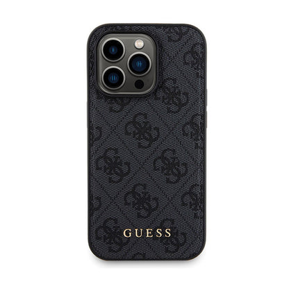 Guess Bundle Pack MagSafe 4G Metal Gold Logo - dėklo komplektas + Power Bank 5000mAh MagSafe iPhone 14 Pro Max (juodas)