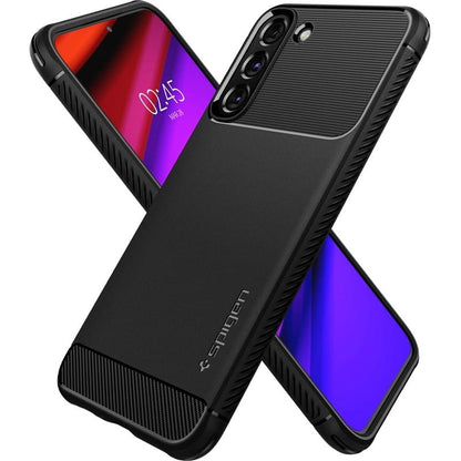 Spigen Rugged Armor - dėklas skirtas Samsung Galaxy S22 (juodas)