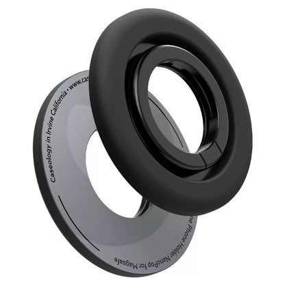 Spigen Nano Pop MagSafe telefono žiedas - piršto laikiklis su stovo funkcija (juoda sezamo)