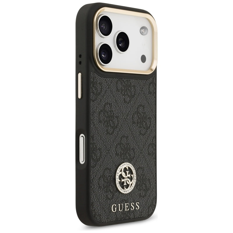 Guess 4G Strass Logo MagSafe dėklas iPhone 17 Pro (juodas)