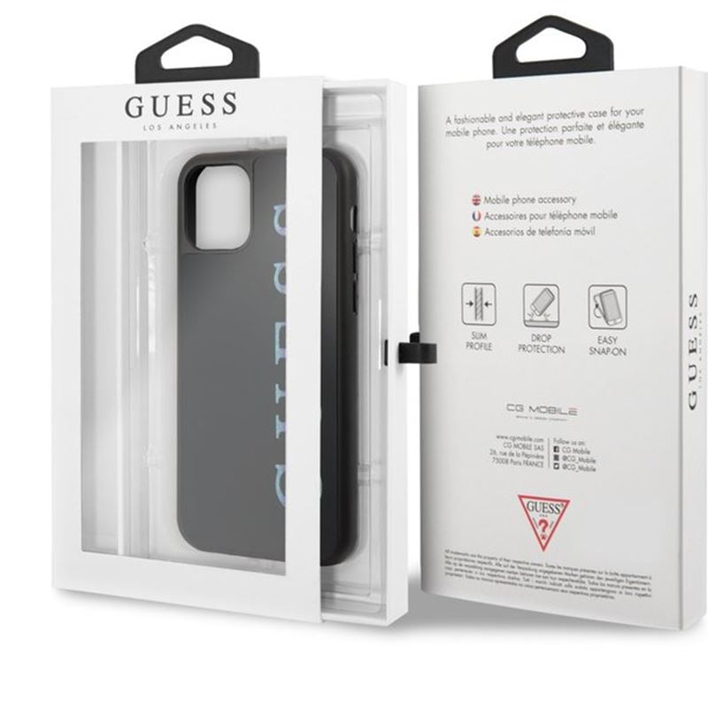 Guess dvigubas sluoksnis blizgučių dėklas – dėklas, skirtas iPhone 11 Pro Max (juoda/įvairiaspalvis)