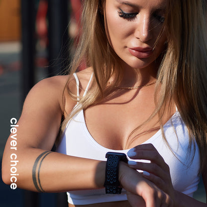 "Crong Duo Sport" - dirželis, skirtas "Apple Watch" 44/45/46/49 mm (pilkas/juodas)