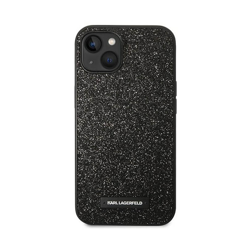Karl Lagerfeld Glitter Plaque Logo – dėklas, skirtas „iPhone 14 Plus“ (juodas)