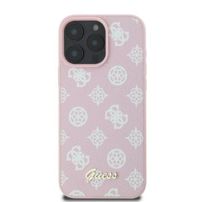 Guess Peony Script MagSafe – Dėklas iPhone 16 Pro Max (rožinis)