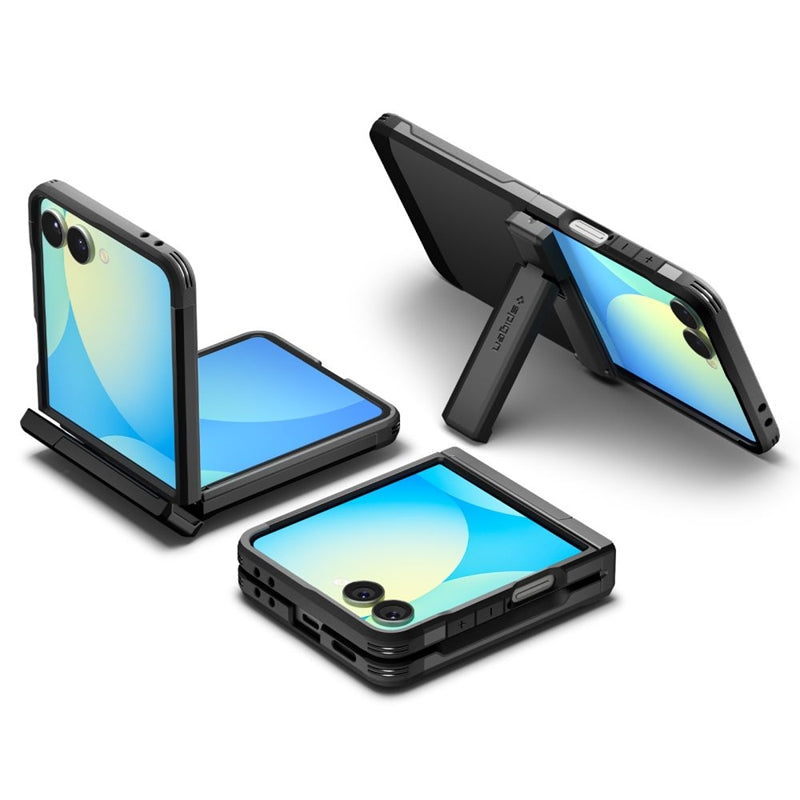 Spigen Tough Armor Pro Mag MagSafe – dėklas, skirtas Samsung Galaxy Z Flip 7 (juodas)