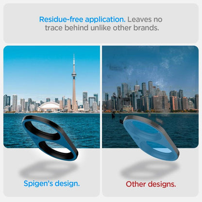 Spigen Optik GLAS.TR kameros apsauga (2 vnt.) – objektyvo apsauga, skirta iPhone 16 / 16 Plus (juoda)