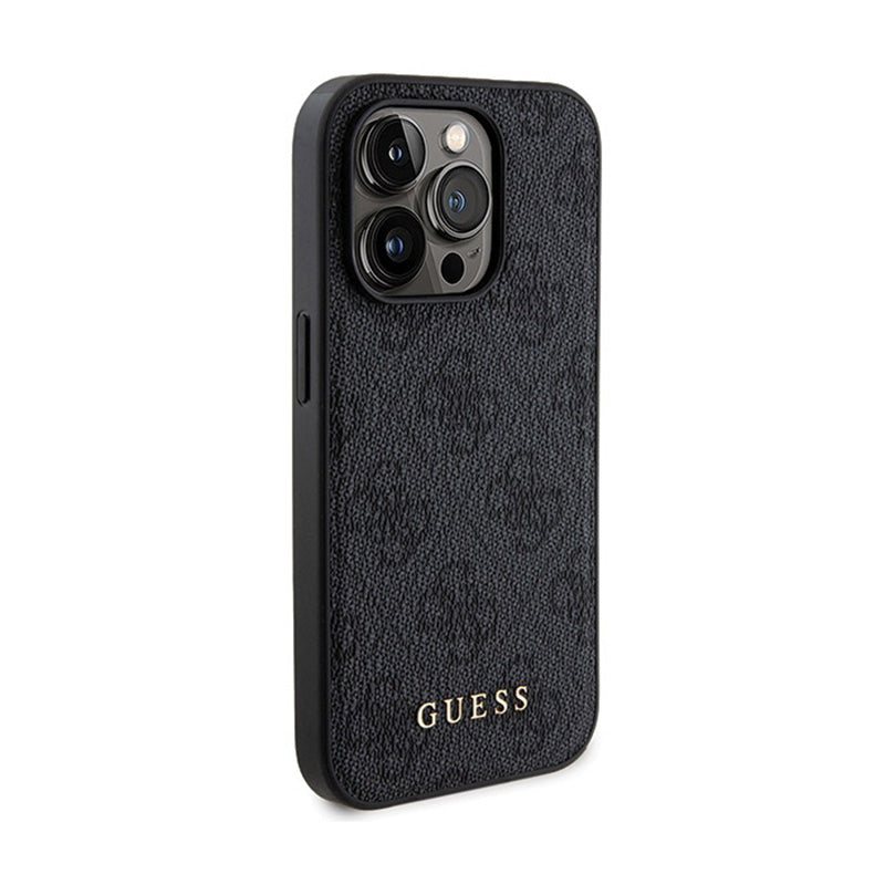 Guess Bundle Pack MagSafe 4G Metal Gold Logo - dėklo komplektas + Power Bank 5000mAh MagSafe iPhone 14 Pro Max (juodas)