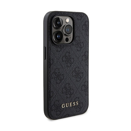 Guess Bundle Pack MagSafe 4G Metal Gold Logo - dėklo komplektas + Power Bank 5000mAh MagSafe iPhone 14 Pro Max (juodas)