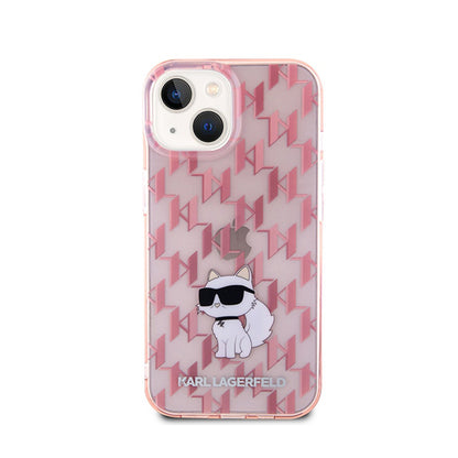 Karl Lagerfeld Monogram Choupette – „iPhone 15“ dėklas (rožinis)