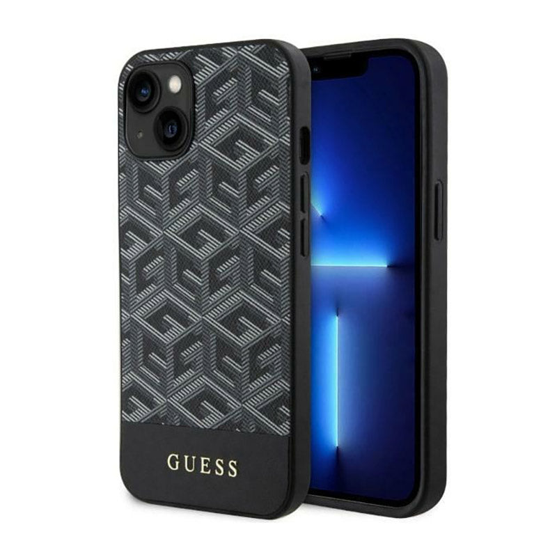 Guess GCube Stripes MagSafe – dėklas iPhone 14 Plus (juodas)
