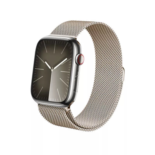 Crong Milano Steel – nerūdijančio plieno apyrankė Apple Watch 38/40/41/42 mm (šampano spalvos)
