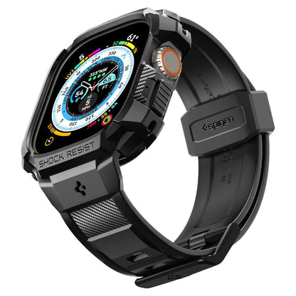 Spigen Rugged Armor Pro dėklas – apyrankė su dėklu, skirta Apple Watch Ultra 49 mm (juoda)
