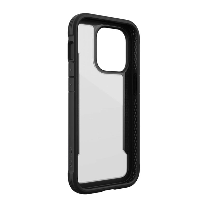 X-Doria Raptic Shield – aliuminio dėklas, skirtas „iPhone 14 Pro“ (atsparus smūgiams iki 3 m) (juodas)