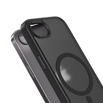 Crong Hybrid Frost MAG dėklas - iPhone 17e / 16e MagSafe dėklas (juodas)