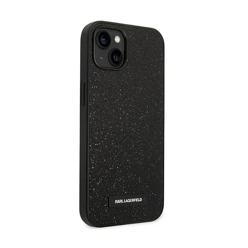 Karl Lagerfeld Glitter Plaque Logo – dėklas, skirtas „iPhone 14 Plus“ (juodas)