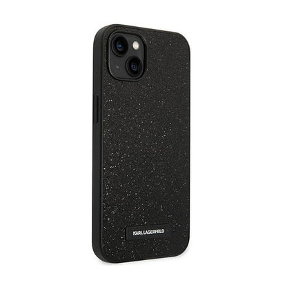 Karl Lagerfeld Glitter Plaque Logo – dėklas, skirtas „iPhone 14 Plus“ (juodas)