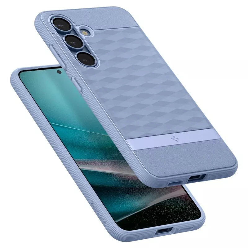 Spigen Parallax Mag MagSafe – dėklas Samsung Galaxy S25+ (violetinis)