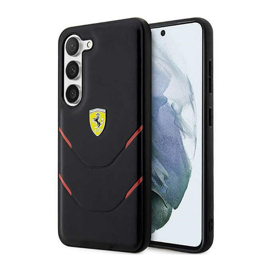 Ferrari Hot Stamp Lines – dėklas Samsung Galaxy S23 (juodas)