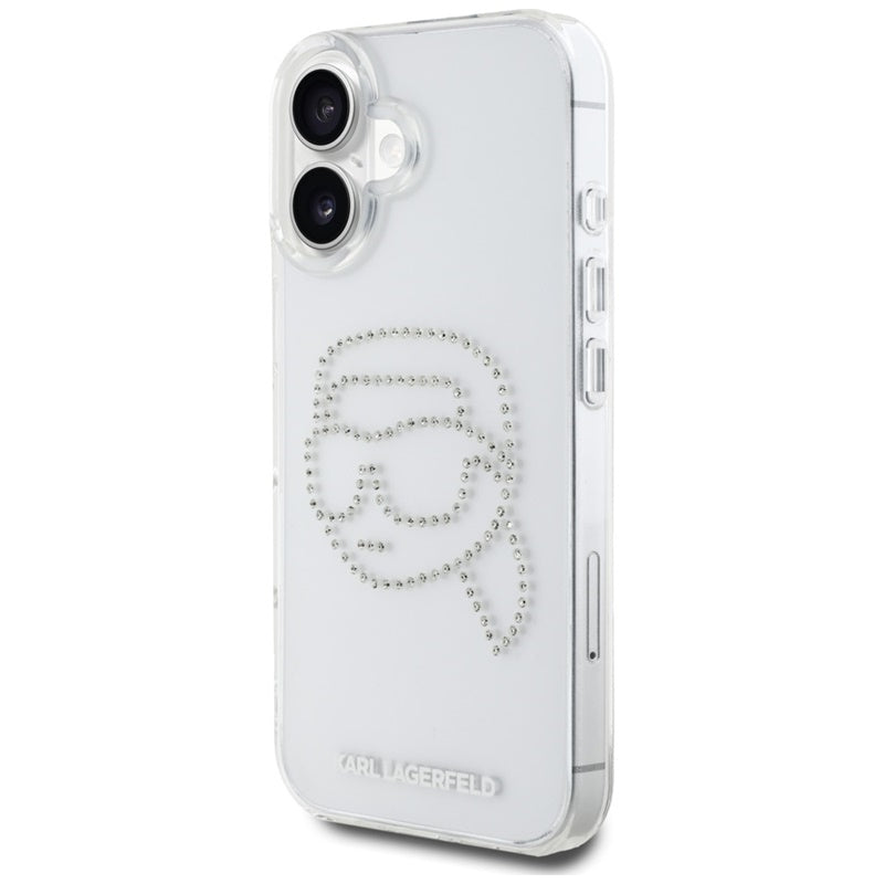 Karl Lagerfeld IML Kalnų krištolo Karlo Galva - Dėklas iPhone 16 (skaidrus)