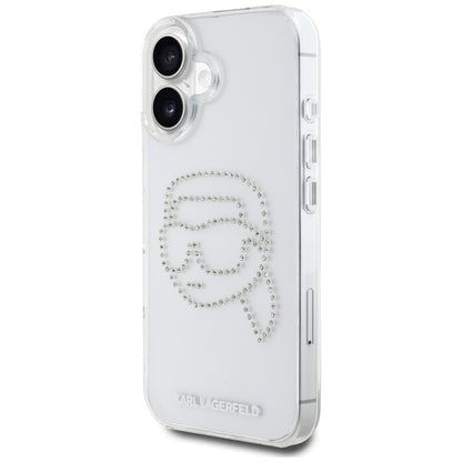 Karl Lagerfeld IML Kalnų krištolo Karlo Galva - Dėklas iPhone 16 (skaidrus)