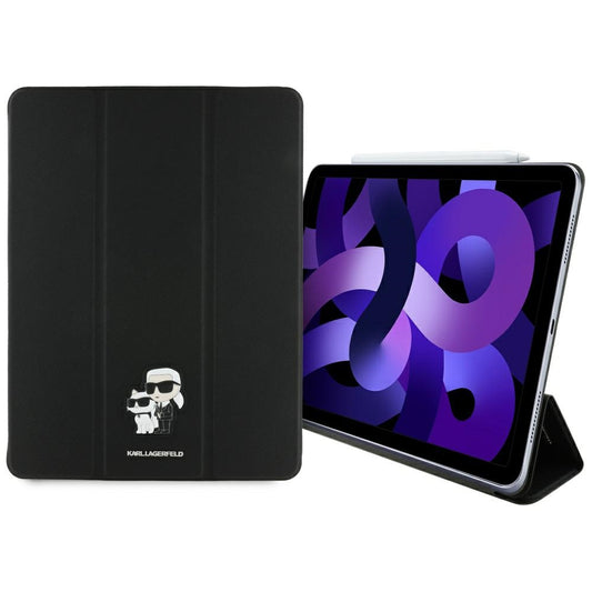 Karl Lagerfeld Knygos tipo dėklas Saffiano magnetinis Karl & Choupette - skirtas iPad Air 13” M3 (2025) / iPad Air 13” M2 (2024) (juoda)