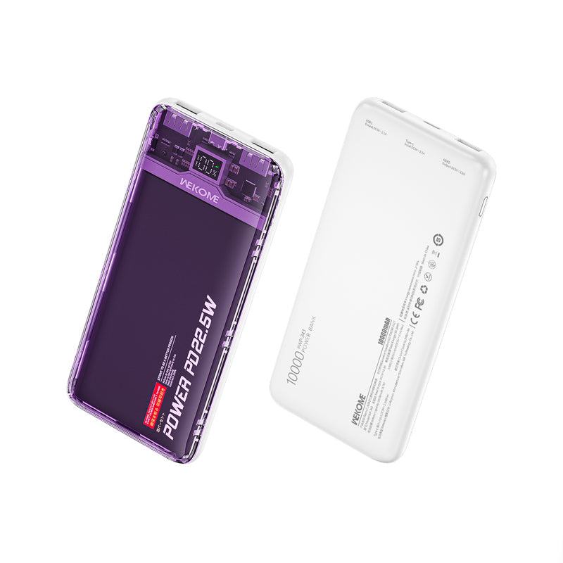 WEKOME WP-353 Vanguard Series – maitinimo blokas 10000 mAh PD 20W + QC 22.5W (Violetinė / permatoma)
