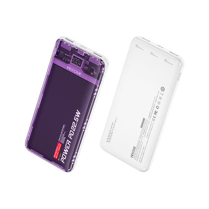 WEKOME WP-353 Vanguard Series – maitinimo blokas 10000 mAh PD 20W + QC 22.5W (Violetinė / permatoma)
