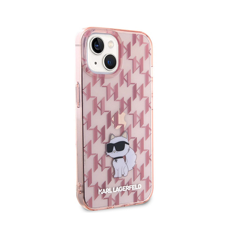 Karl Lagerfeld Monogram Choupette – „iPhone 15“ dėklas (rožinis)
