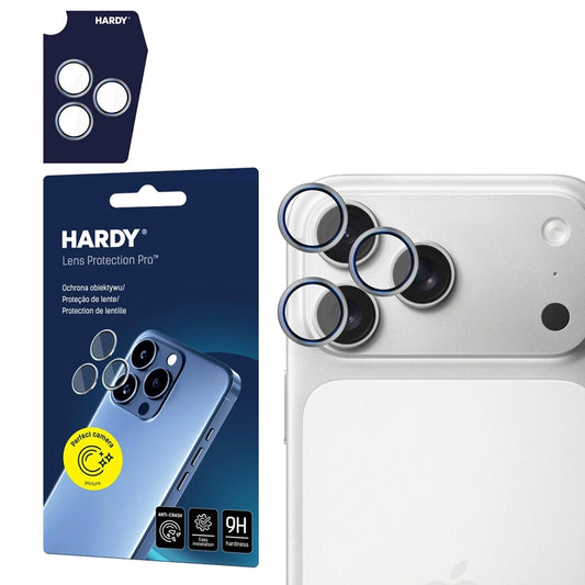 3mk HARDY Objektyvo Apsauga Pro - Kameros objektyvo stiklas, skirtas iPhone 17 Pro / iPhone 17 Pro Max (Titano pilka)