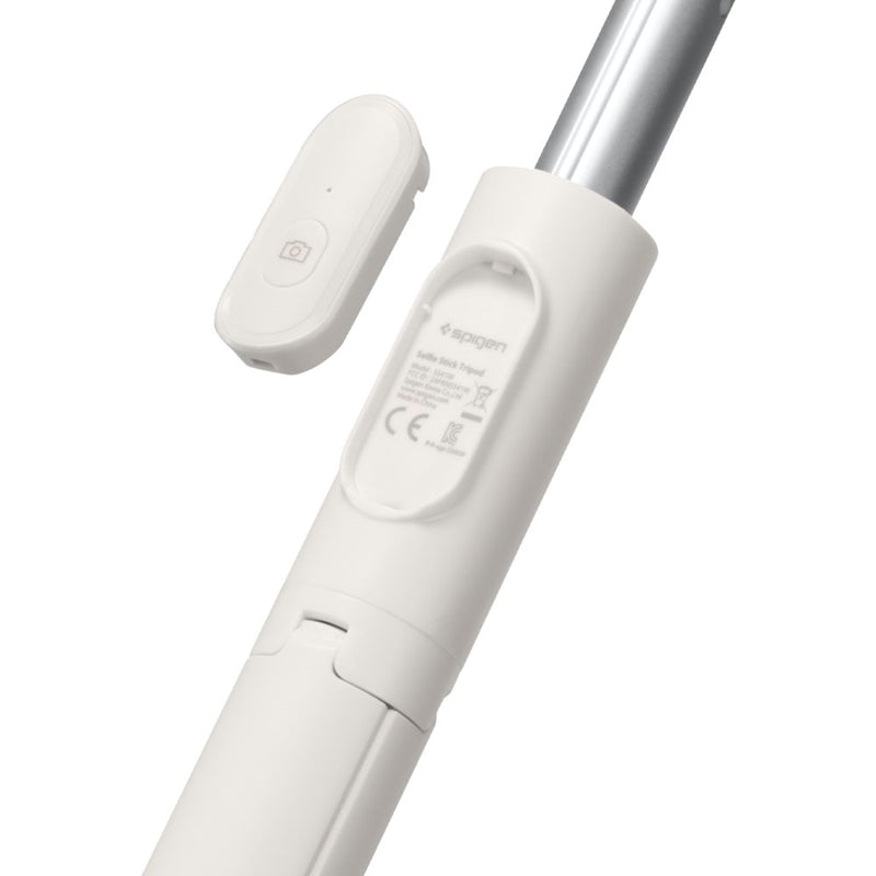 Spigen S541W "Bluetooth" asmenukių lazdelė su trikoju – išmaniojo telefono trikojis / asmenukių lazdelės laikiklis (smėlio spalvos)