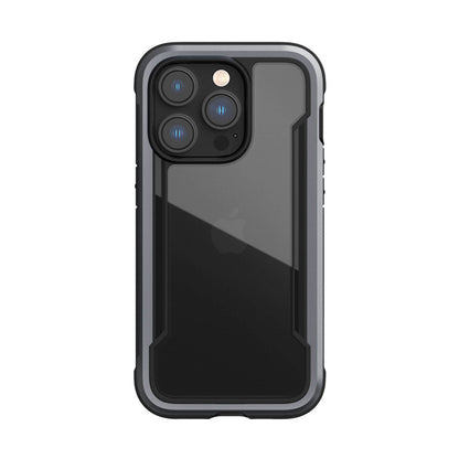 X-Doria Raptic Shield – aliuminio dėklas, skirtas „iPhone 14 Pro“ (atsparus smūgiams iki 3 m) (juodas)