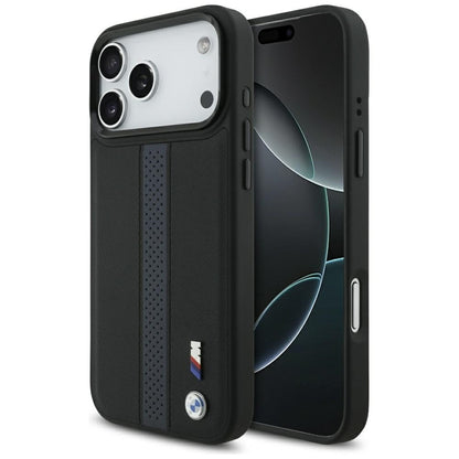 BMW M perforuotos juostelės logotipas MagSafe - iPhone 17 Pro Max dėklas (mėlynas)