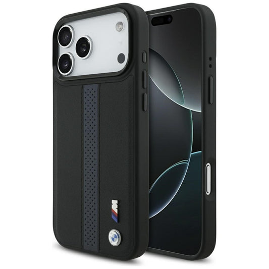 BMW M perforuotos juostelės logotipas MagSafe - iPhone 17 Pro Max dėklas (mėlynas)
