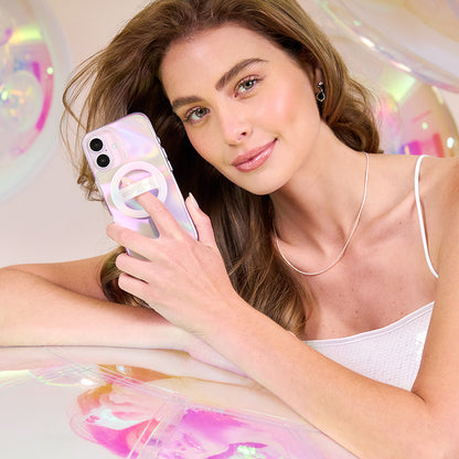 Case-Mate muilo burbulo MagSafe – dėklas, skirtas iPhone 16 (vaivorykštinis)