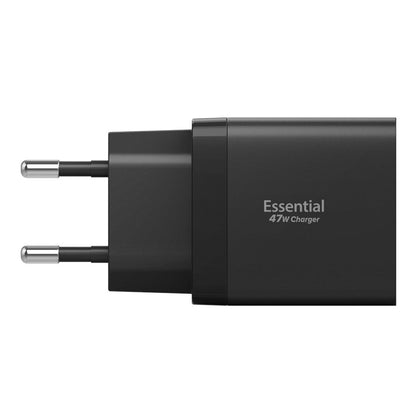 Spigen Essential EE472EU GaN Pro - Sieninis įkroviklis 2x USB-C 47W (Juodas)