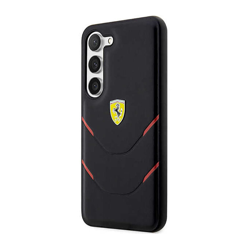 Ferrari Hot Stamp Lines – dėklas Samsung Galaxy S23 (juodas)