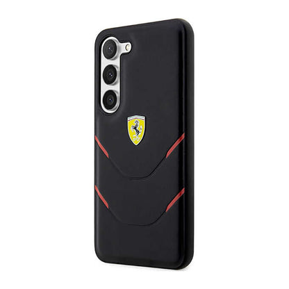Ferrari Hot Stamp Lines – dėklas Samsung Galaxy S23 (juodas)