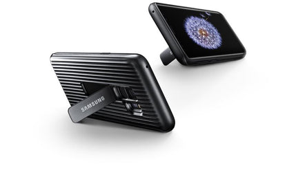 „Samsung Protective Standing Cover“ – dėklas, skirtas „Samsung Galaxy S9“ su atramėle (sidabrinis)