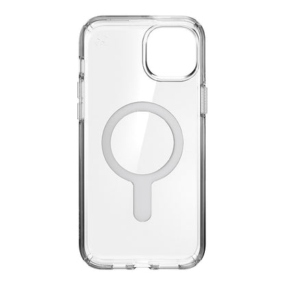 Speck Presidio Perfect-Clear ClickLock & Magsafe - iPhone 15 Plus / iPhone 14 Plus dėklas (Skaidrus / Chromo apdaila / Serene Silver)