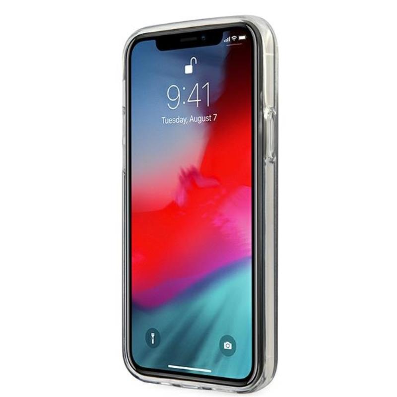 Guess Blizgantis Gradientinis Užrašas – Dėklas iPhone 12 / iPhone 12 Pro (Aukso)