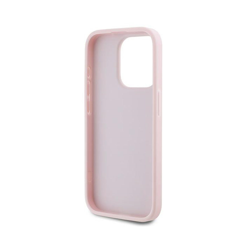 Karl Lagerfeld Diagonaliai Dygsniuotas Užrašas - Dėklas skirtas iPhone 15 Pro Max (Rožinis)