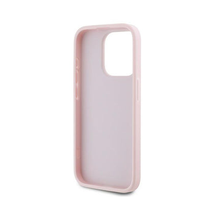 Karl Lagerfeld Diagonaliai Dygsniuotas Užrašas - Dėklas skirtas iPhone 15 Pro Max (Rožinis)