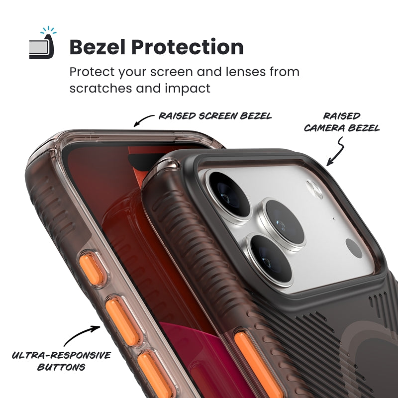 Speck Presidio Lux Grip MagSafe dėklas - iPhone 17 Pro Max (Luxury Shade Matte / Orange)