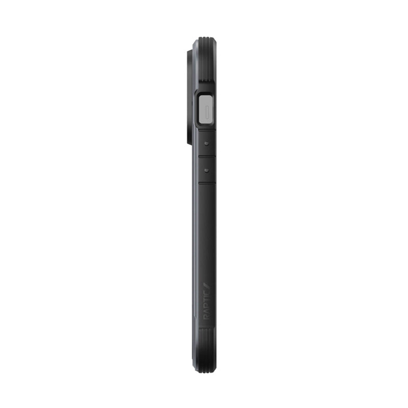 X-Doria Raptic Shield – aliuminio dėklas, skirtas „iPhone 14 Pro“ (atsparus smūgiams iki 3 m) (juodas)