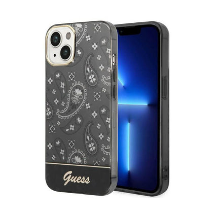 Guess Bandana Paisley – dėklas, skirtas iPhone 14 Plus (juodas)