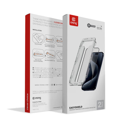 Crong EasyShield 2 pakuotės – grūdintas stiklas, skirtas „iPhone 16 Pro Max“ (2 vnt.)