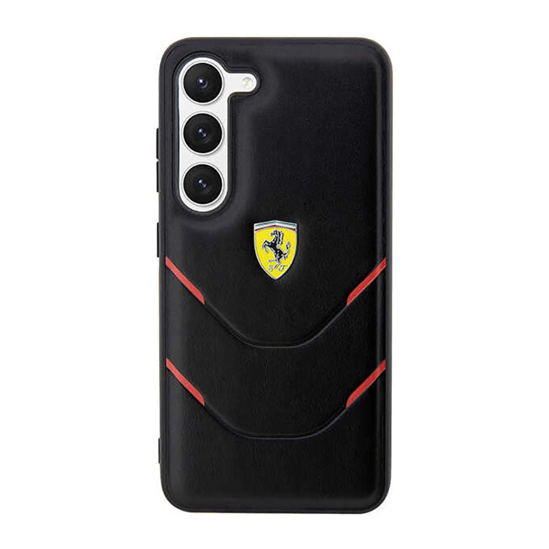 Ferrari Hot Stamp Lines – dėklas Samsung Galaxy S23 (juodas)